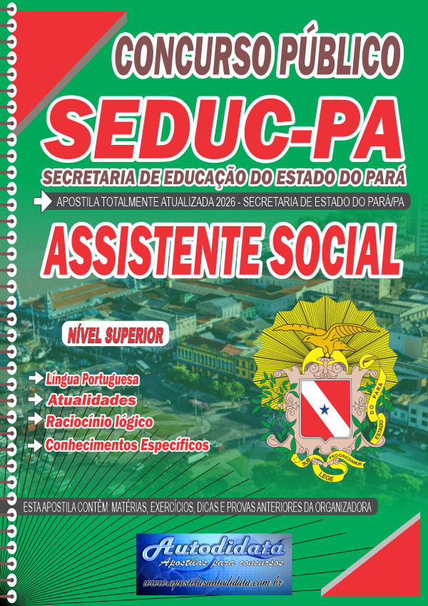 Capa de Apostila Concurso SEDUC - PA 2026 ASSISTENTE SOCIAL