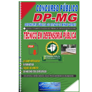 Capa de Apostila concurso Técnico Defensoria Pública de Minas Gerais 2025