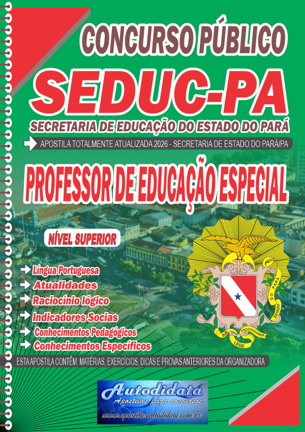 Capa de Apostila concurso da Seduc PA 2026 Secretaria Educação do Pará - Professor de Educação Especial