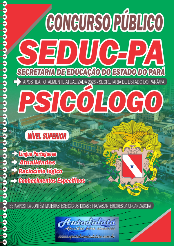 Capa de Apostila Concurso SEDUC - PA 2026 Psicólogo