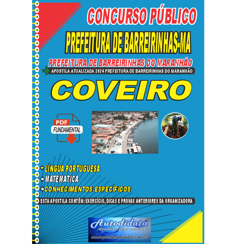 Capa de Apostila concurso de Barreirinhas-MA 2024 – Coveiro