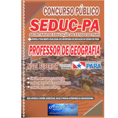 Capa de Apostila Concurso SEDUC – PA 2026 Professor de Geografia