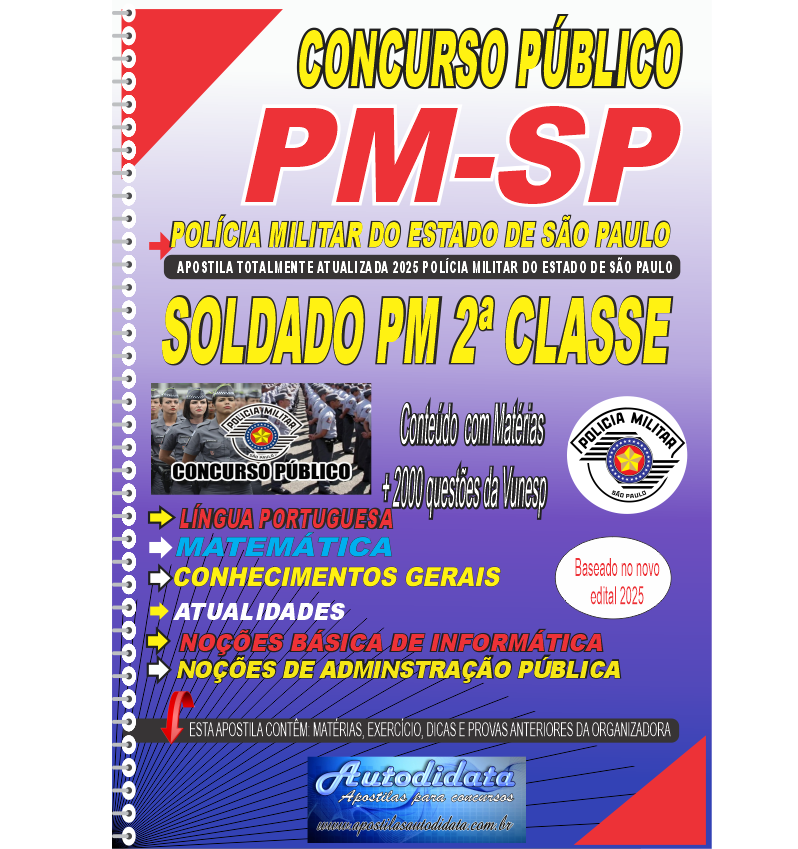 Capa de Apostila concurso da PM-SP 2026 Soldado
