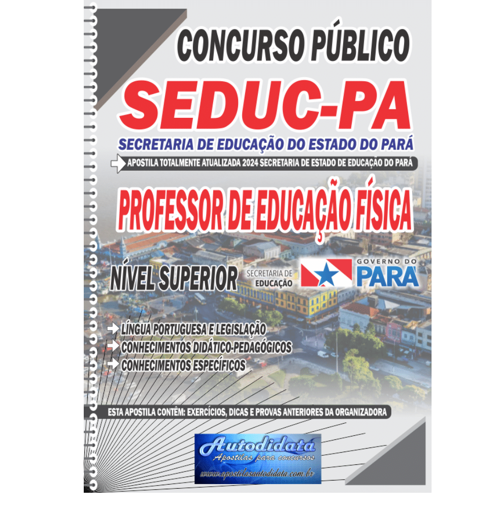 Capa de Apostila Concurso Público da SEDUC – PA 2025 – Professor de Educação Física
