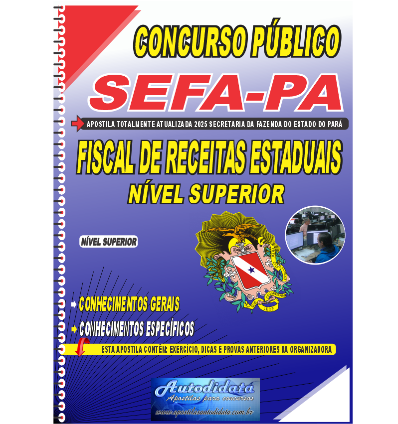 Capa de Apostila concurso da SEFA-PA 2026 Fiscal de Receitas Estaduais