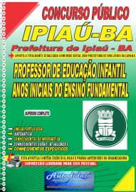 Apostila impressa Prefeitura de Ipia - BA 2024 - Professor Educao Bsica - Educao Infantil e Ensino Fundamental Anos Iniciais