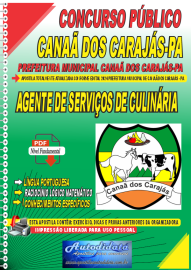 Apostila Digital Concurso de Cana dos Carajs  PA 2024  Agente de Servios de Culinria