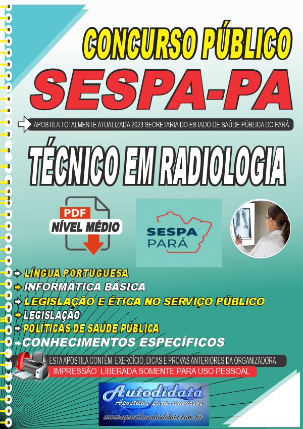 Apostila SEPLAG MG 2023 Analista Seguridade Técnico Radiologia