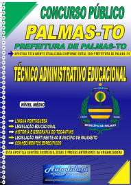 Apostila impressa Prefeitura de Tocantins-TO 2024 - TCNICO ADMINISTRATIVO EDUCACIONAL
