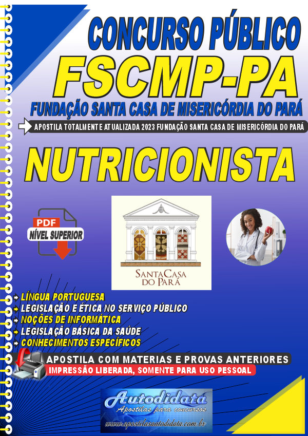 Apostila Digital Concurso FSCMPPA 2023 Nutricionista
