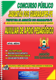 Apostila impressa concurso da Prefeitura Jaboato Guararapes PE 2024 - Auxiliar de Apoio Pedaggico