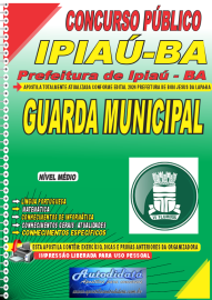 Apostila impressa concurso da Prefeitura de Ipia - BA 2024 - Guarda Municipal