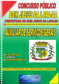 Apostila Impressa Concurso Prefeitura de Bom Jesus da Lapa - BA 2024 Auxiliar de Servios Gerais