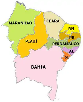 mapa nordeste pequeno Home