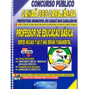 Apostila concurso de CANAA DOS CARAJAS PA 2024 Professor do Ensino Fundamental novo Home