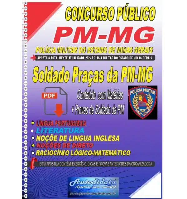 POLICIA MILITAR DE MINAS GERAIS 2 novo Apostila digital Concurso da PM-MG Polícia Militar de Minas Gerais 2024 - Soldado