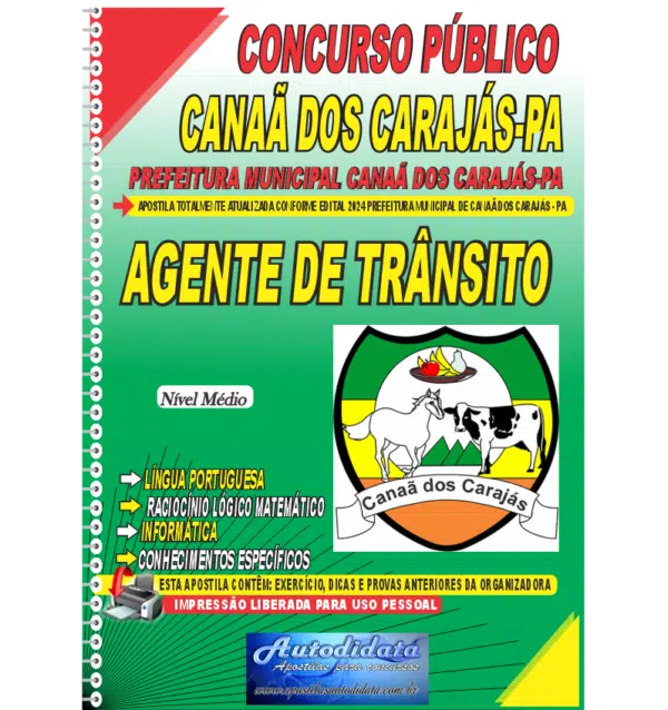 Apostila concurso de CANAA DOS CARAJAS PA 2024 AGENTE DE TRANSITO NOVO PNG NOVO Apostila impressa Concurso de Canaã dos Carajás – PA 2024 Guarda de Trânsito