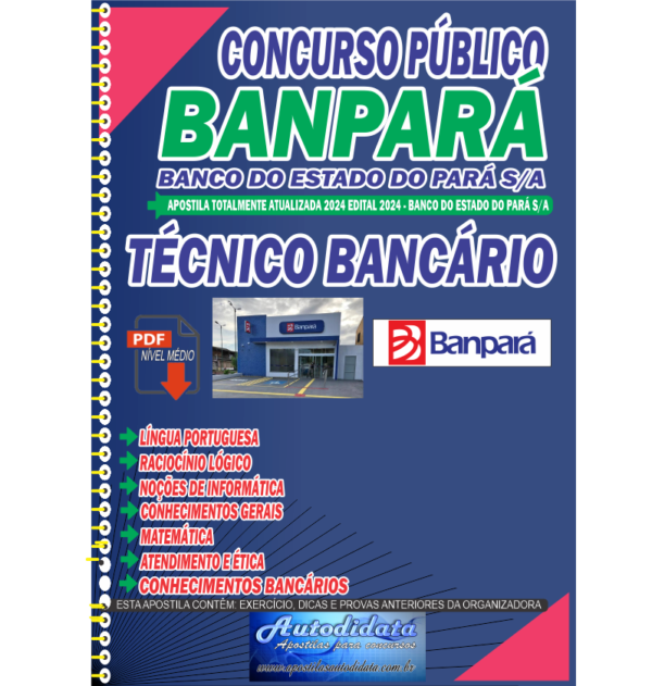 BANPARA 2024 TECNICO BANCARIO 2024 NOVO 2 Apostila impressa concurso do BANPARÁ 2024 – Técnico Bancário