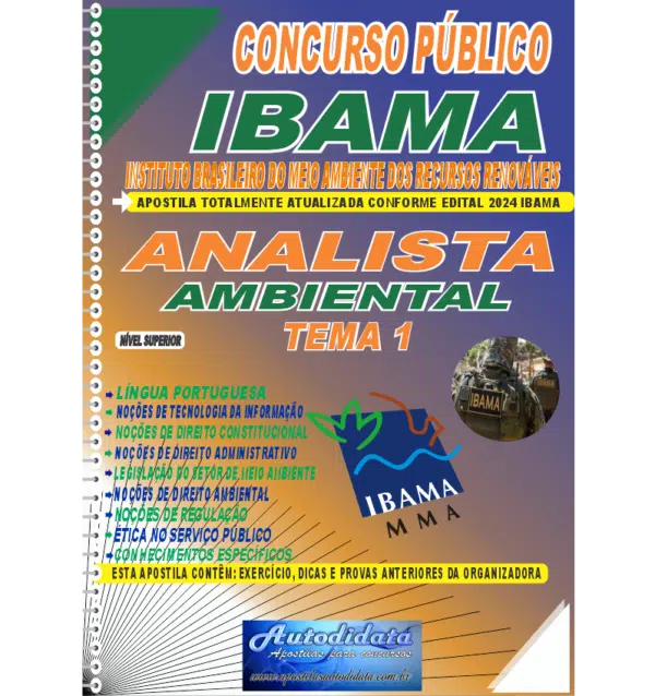 IBAMA 2024 TEMA 1 novo 2 Apostila impressa concurso do IBAMA 2024 - Analista Ambiental TEMA 1