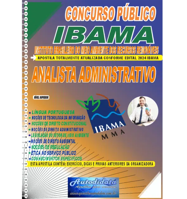 analista administrativo IBAMA NOVO Apostila impressa concurso do IBAMA 2024 - Analista Administrativo